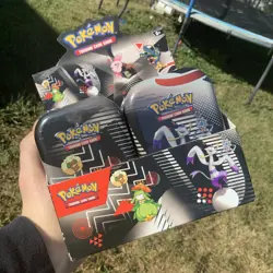Pokemon Unova Black Bolt White Flare Mini Tin Display 8 tins 16 packs Sealed - Image 1