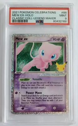 POKEMON 2021 Celebrations Classic Legend Maker MEW EX Holo #88 PSA 9 Mint - Image 1