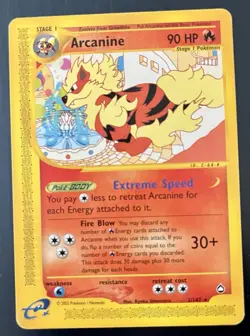 Pokemon Arcanine Aquapolis 002/147 Non Holo Rare 90 HP 2002 TCG - Image 1