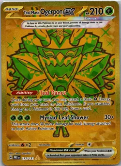 Teal Mask Ogerpon ex - 177/131 177/131 Holo SV: Prismatic Evolutions Pokemon NM - Image 1