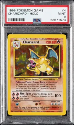 1999 POKEMON GAME #4 CHARIZARD-HOLO PSA 9 - Image 1