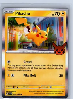 Pokemon tcg: Trick or Trade BOOster 2023 Pikachu #062/193 -NM Common,Holo - Image 1