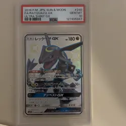 Pokemon Rayquaza GX Ultra Shiny 240/150 PSA 10 Shiny Secret Rare Japanese - Image 1