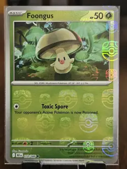 Pokemon TCG Foongus 010/086 Master Ball Holo Scarlet & Violet Black Bolt NM/M - Image 1