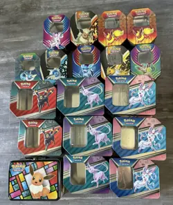 Lot Of 24 EMPTY Pokemon Eeveelution Tins - Image 1