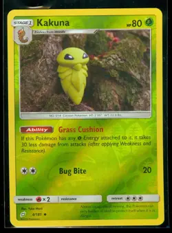 Pokemon KAKUNA 4/181 - Team Up - Rev Holo - MINT - Image 1