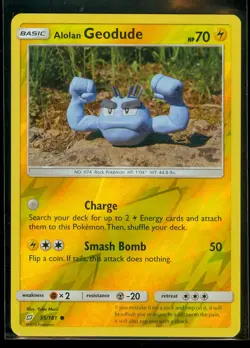 Pokemon ALOLAN GEODUDE 35/181 - Team Up - Rev Holo - MINT - Image 1