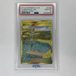 2019 POKEMON SUN & MOON HIDDEN FATES #SV88 FULL ART/BROOKLET HILL - PSA 10 - Image 1
