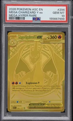 2026 POKEMON ASC EN-ASCENDED HEROES MEGA HYPER RARE MEGA CHARIZARD Y EX PSA 10 - Image 1