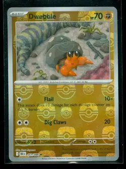 Pokemon TCG Dwebble 051/086 Master Ball Holo Scarlet & Violet Black Bolt NM/M - Image 1