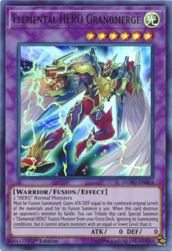 Elemental Hero Grandmerge [DUPO-EN004] Ultra Rare Near Mint 1st Edition - Yugioh - Image 1
