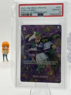 Bandai Zoro-Juurou OP05-067 Emperors in the New World Rare Foil Alt Art PSA 10 - Image 1