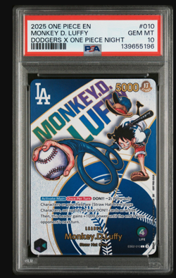 Monkey. D. Luffy (010) (Dodgers x ONE PIECE) EB02-010 PSA 10 - Image 1
