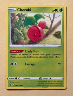 Cherubi~Cute Pokemon Card~ Botanical Garden Gallery Nature - Image 1