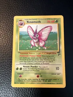 * Venomoth 31/130 Base Set 2 Rare Vintage Pokemon Card WOTC TCG 1999 Vintage LP - Image 1