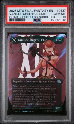 2025 MTG Final Fantasy #0537 Vanille Cheerful l'Cie PSA 10 Borderless Surge Foil - Image 1