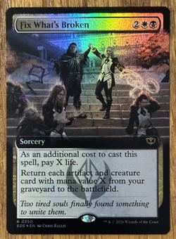 MTG Secrets Of Strixhaven, Fix What's Broken - Extended Art Foil - Image 1