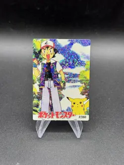 Ash Pikachu Holo Pokemon Vintage Pocket Monster Vending Prism Sticker 380 - Image 1