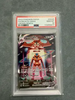 2023 POKEMON SWORD & SHIELD CROWN ZENITH #GG45 FULL ART/DEOXYS VMAX PSA 10 - Image 1