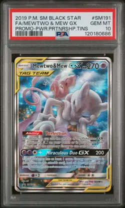 2019 Pokemon - FA / Mewtwo & Mew GX SM191 - PSA 10 - Image 1