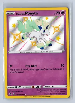 2021 Pokemon Shining Fates Shiny Vault Galarian Ponyta #SV047/SV122 - Image 1