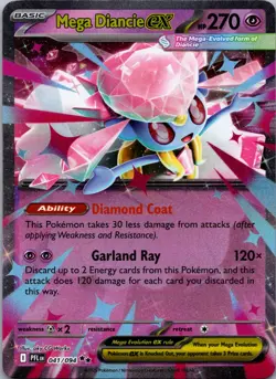 Pokemon Mega Diancie ex #041/094 Holo ME02: Phantasmal Flames NM - Image 1