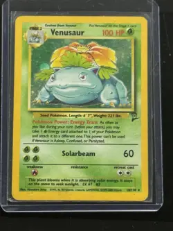 Pokemon Venusaur Base Set 15/102 Holo Rare 100 HP English Card 1999 - Image 1