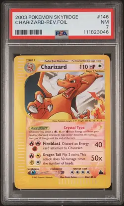 2003 POKEMON SKYRIDGE #146 CHARIZARD-REVERSE FOIL PSA 7 - Image 1