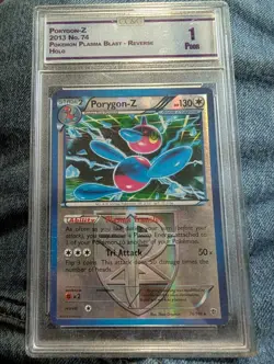 2013 Pokemon Plasma Blast Porygon-Z 74/101 Reverse Holo CC&G 1 Poor Slab - Image 1