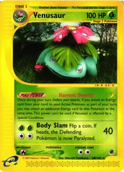 Pokemon TCG Venusaur 68/165 Rare Non-Holo Expedition LP - Image 1