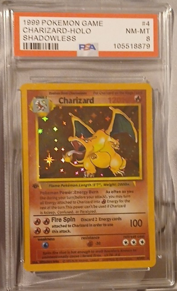 1999 Pokemon TCG- Charizard -Holo Rare- Shadowless 1st edition 4/102 PSA 8 - Image 1