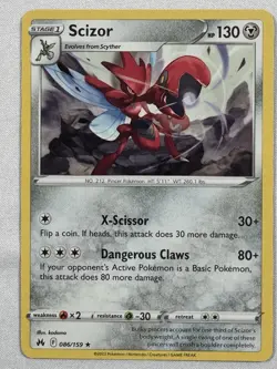 Scizor 86/159 Crown Zenith Regular Rare Pokemon TCG - Image 1