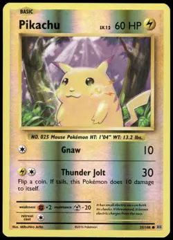 Pokemon Pikachu Common XY - Evolutions 35/108 NM Reverse Holo - Image 1