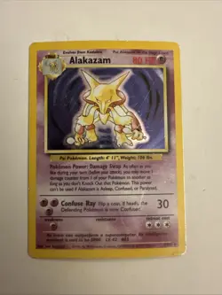 Pokemon Base Set Alakazam 1/102 (MP/HP) - Image 1