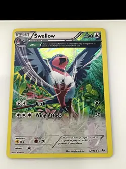 Swellow 72/108 Holo Rare Roaring Skies Pokemon Holo Near Mint - Image 1
