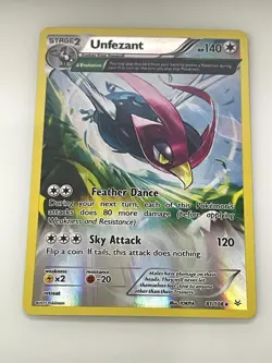 Unfezant 81/108 Rare Roaring Skies Pokemon Reverse Holo Lightly Played - Image 1