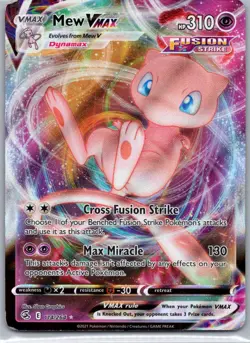 Pokemon TCG Mew VMAX 114/264 Fusion Strike Holo MP - Image 1