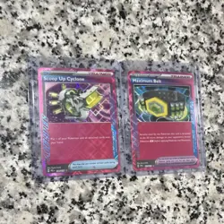 Pokemon TCG BW Plasma Blast Scoop Up Cyclone & Maximum Belt Secret Rare Holo Lot - Image 1