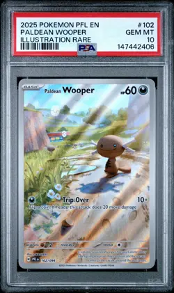 2025 Pokemon Paldean Wooper #102 Phantasmal Flames Illustration Rare PSA 10 - Image 1