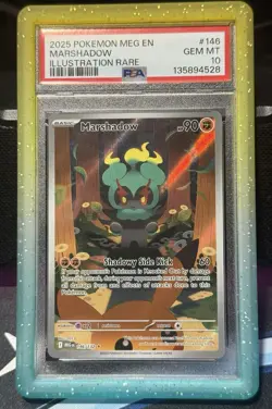 2025 POKEMON MEG EN-MEGA EVOLUTION ILLUSTRATION RARE #146 MARSHADOW PSA 10 - Image 1