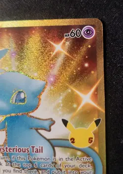Mew 025/025 Celebrations 2021 Secret Rare Gold Holo Pokemon LP - Image 3