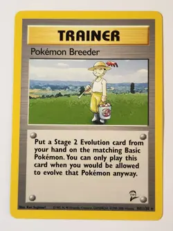 POKEMON BREEDER 105/130 Pokemon BASE SET 2 ENGLISH RARE TRAINER - Image 1