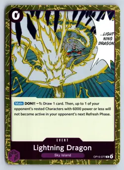 Lightning Dragon OP15-077 One Piece Adventure on Kami's Island Foil Rare NM - Image 1