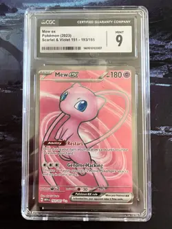 Pokemon Mew EX Full Art Ultra Rare Holo Card 193/165 Scarlet & Violet 151 CGC 9 - Image 1