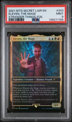 2021 MTG SECRET LAIR DROP STRANGER THINGS-FOIL #343 ELEVEN, THE MAGE PSA 9 - Image 1