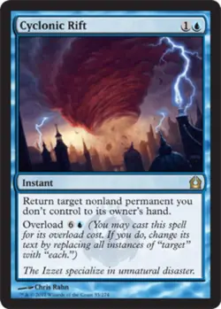 MTG Cyclonic Rift - Foil, Return to Ravnica, Heavily Played, English - Image 1