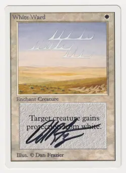 Signed White Ward MP Unlimited Edition Artist Dan Frazier 1993 MTG Magic Vintage - Image 1