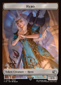 Hero Token #9 > MTG > TFIN > REGULAR > Lightly Playеd - Image 1