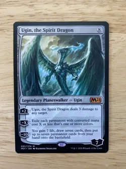 MTG Magic The Gathering Ugin, The Spirit Dragon 001/274 Core Set 2021 LP - Image 1