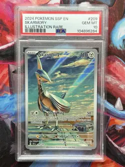 Pokemon TCG Skarmory 209/191 Surging Sparks Illustration Rare PSA 10 - Image 1